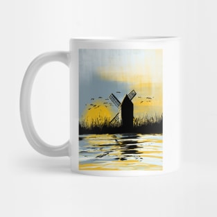Windmill in the sunset Mug